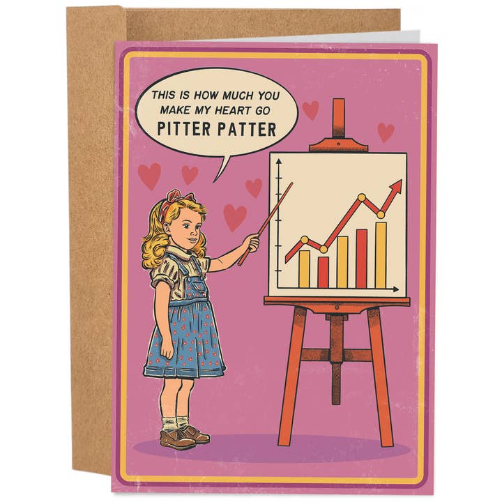 My Heart Go Pitter Patter - 70's Vintage Valentine's for wholesale by Sleazy Greetings