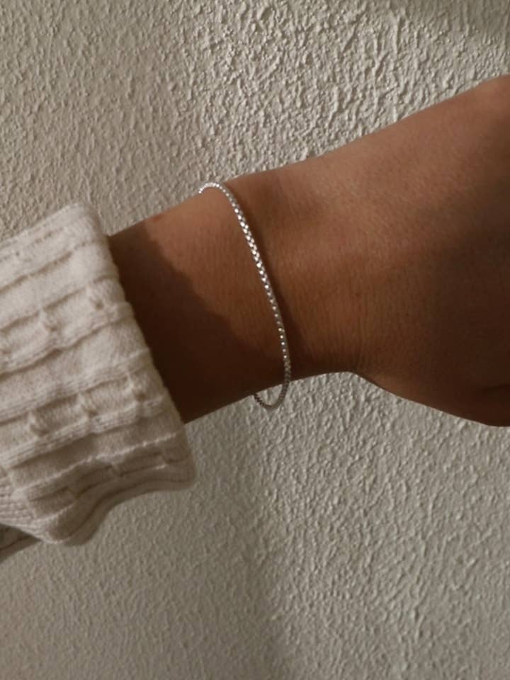 PETITE STERLING BOX CHAIN BRACELET for wholesale by Katie Waltman Jewelry