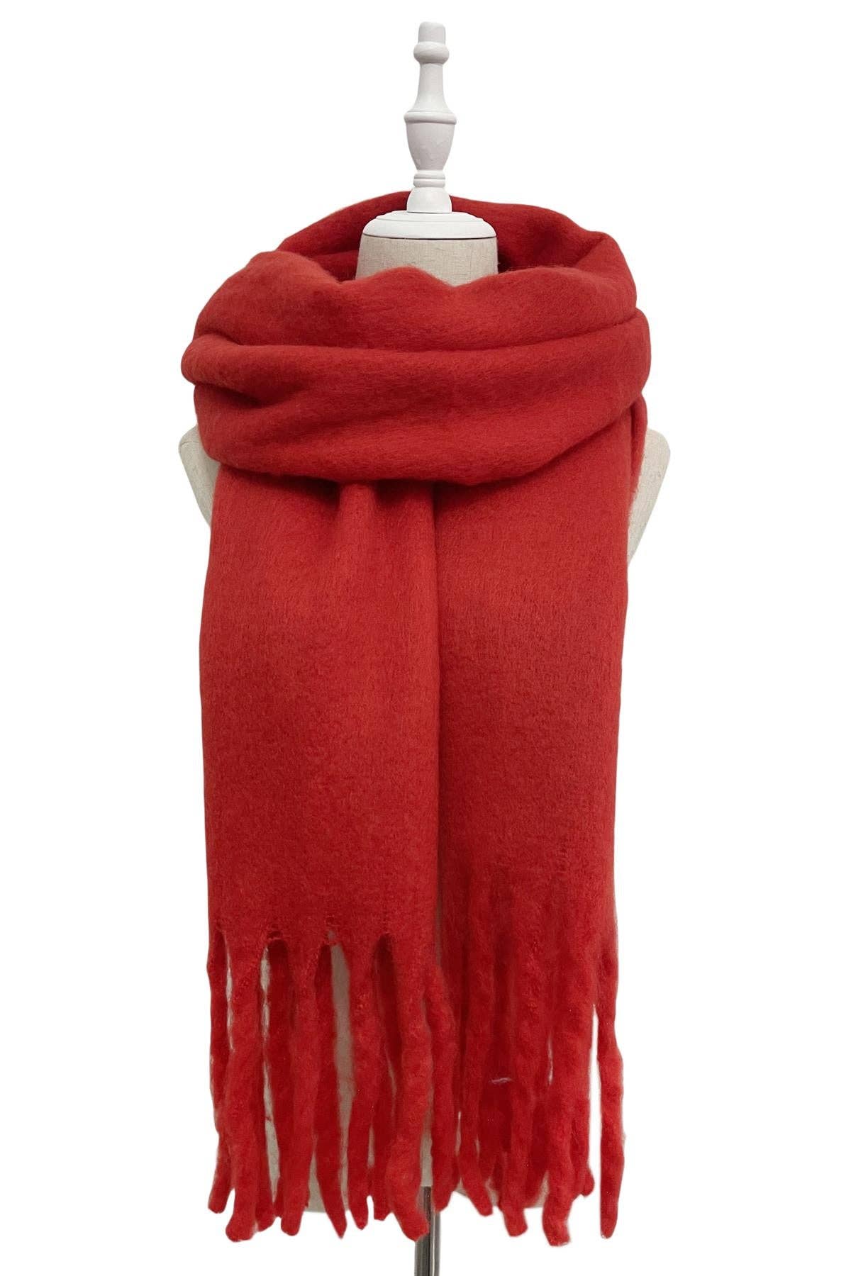 Fashion Scarf World - Vendita all'ingrosso Sciarpa - Donna - Sciarpa a scialle con nappe in morbida coperta semplice13