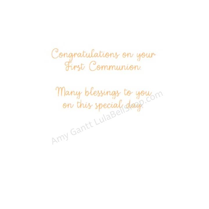 Lula Bell Cards and Gifts - Wholesale Confirmation & Communion Card - First Communion - First Communion Red Headed Boy Card1