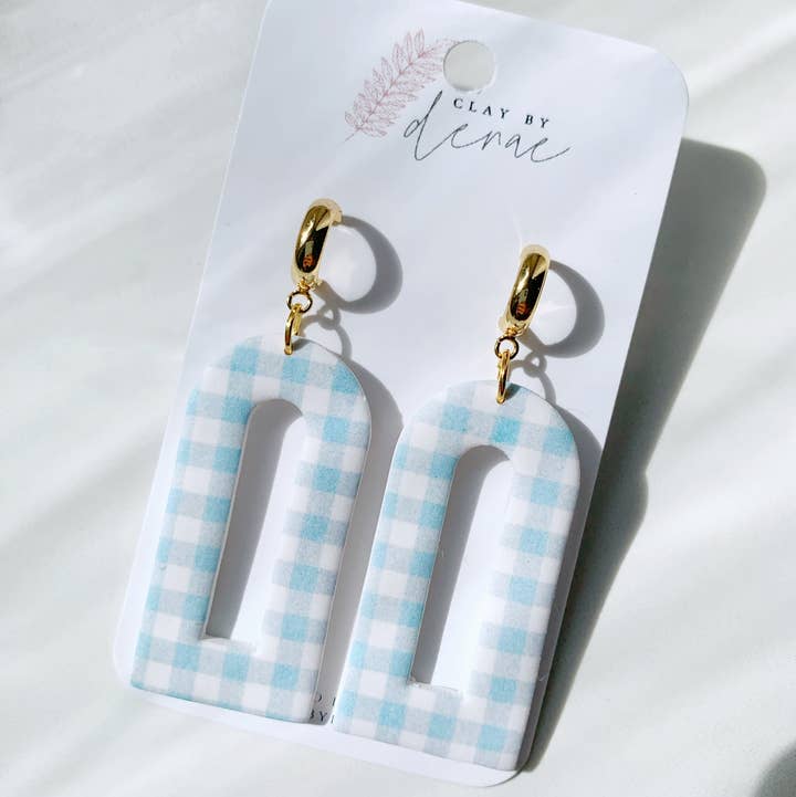 Tayla Arch in Blue Gingham for wholesale by Clay By Denae