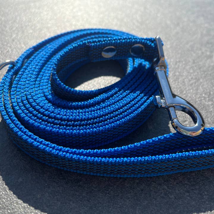 Extra Narrow Non-Slip Dog Leash Blue for wholesale by Four Paws Boutique