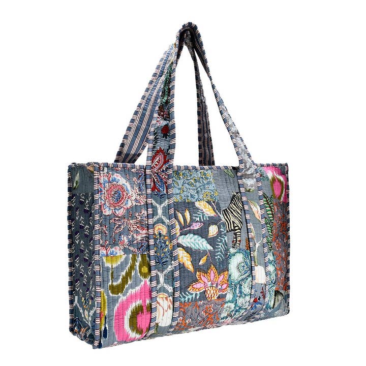 BNB Crafts Inc. - Wholesale Tote Bag - Women's - Cotton Fabric Patch Block Print Tote Bag- Small & Large3