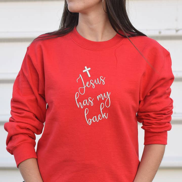 One Nine - Vente Sweat-shirt – femme - Chandail brodé Jesus Has My Back8