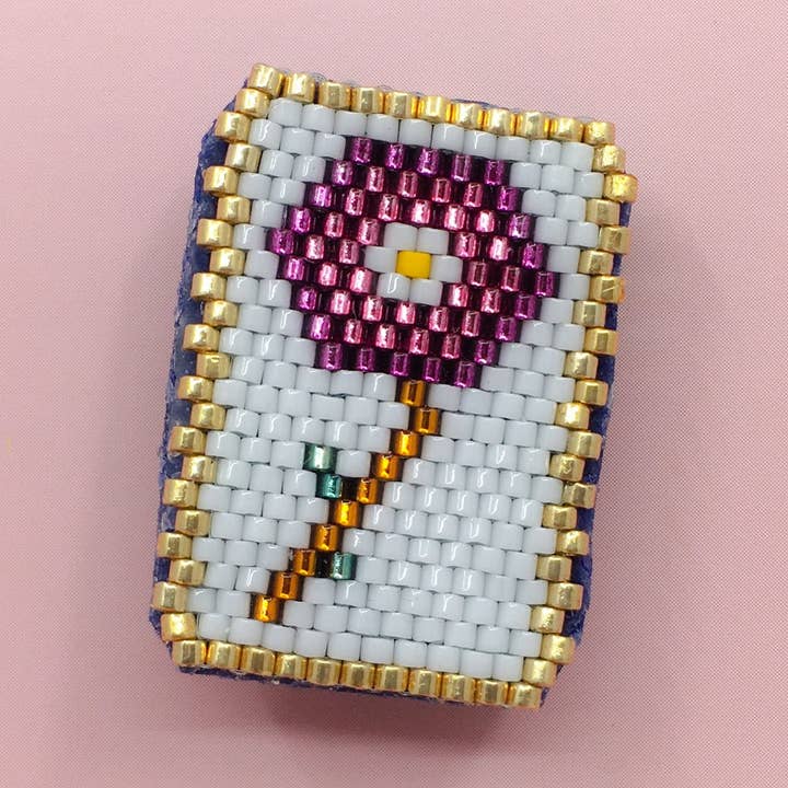 Pink Flower Brooch for wholesale by Ely De Paname