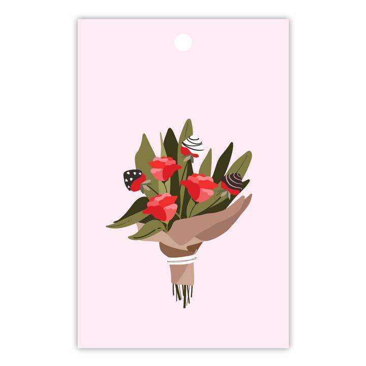 Rose & Strawberry Bunch - Gift Tag for wholesale by To The Moon and Back Prints
