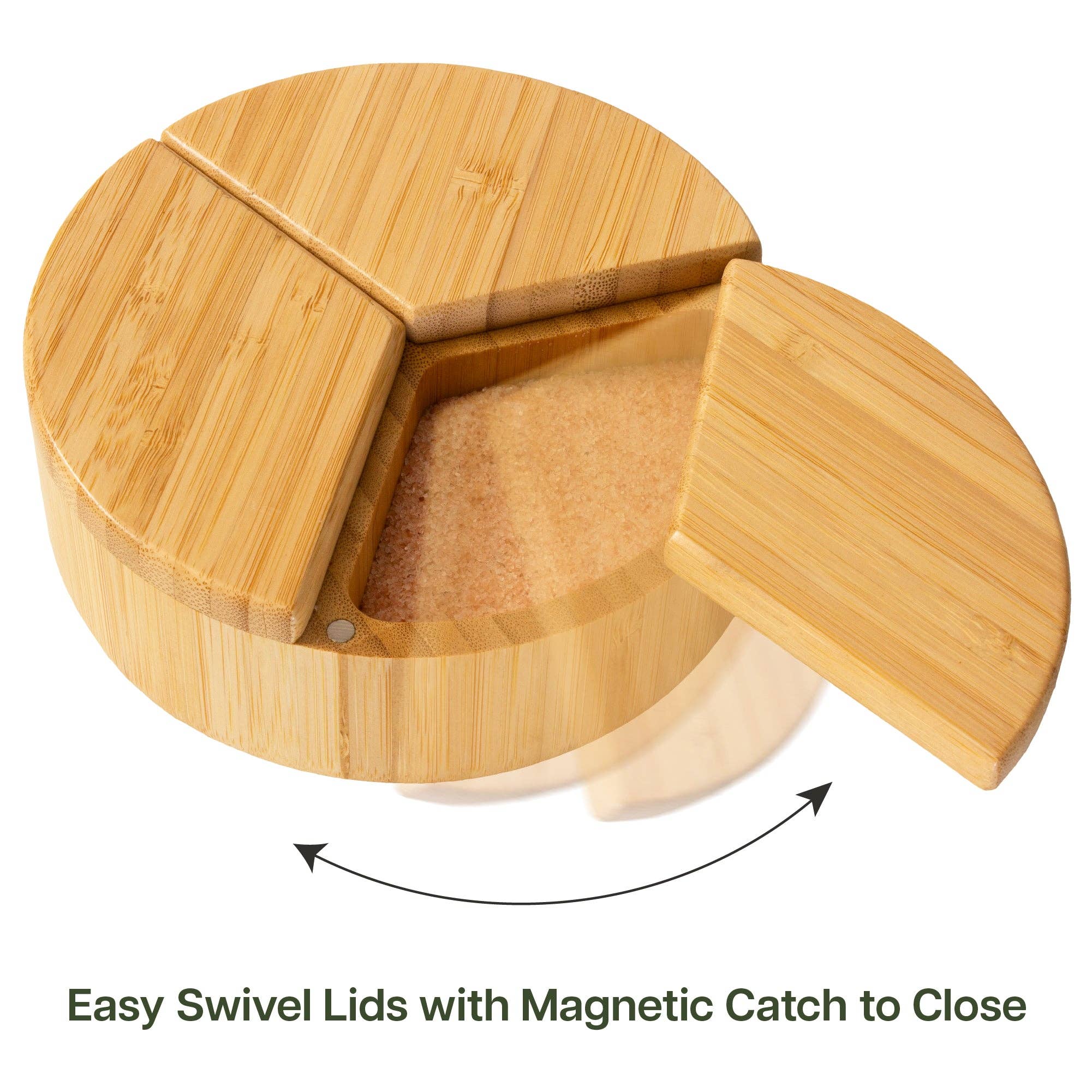 Totally Bamboo - Wholesale Kitchen Storage/Organizer - Trio Salt Cellar Storage Box with Swivel Lids4