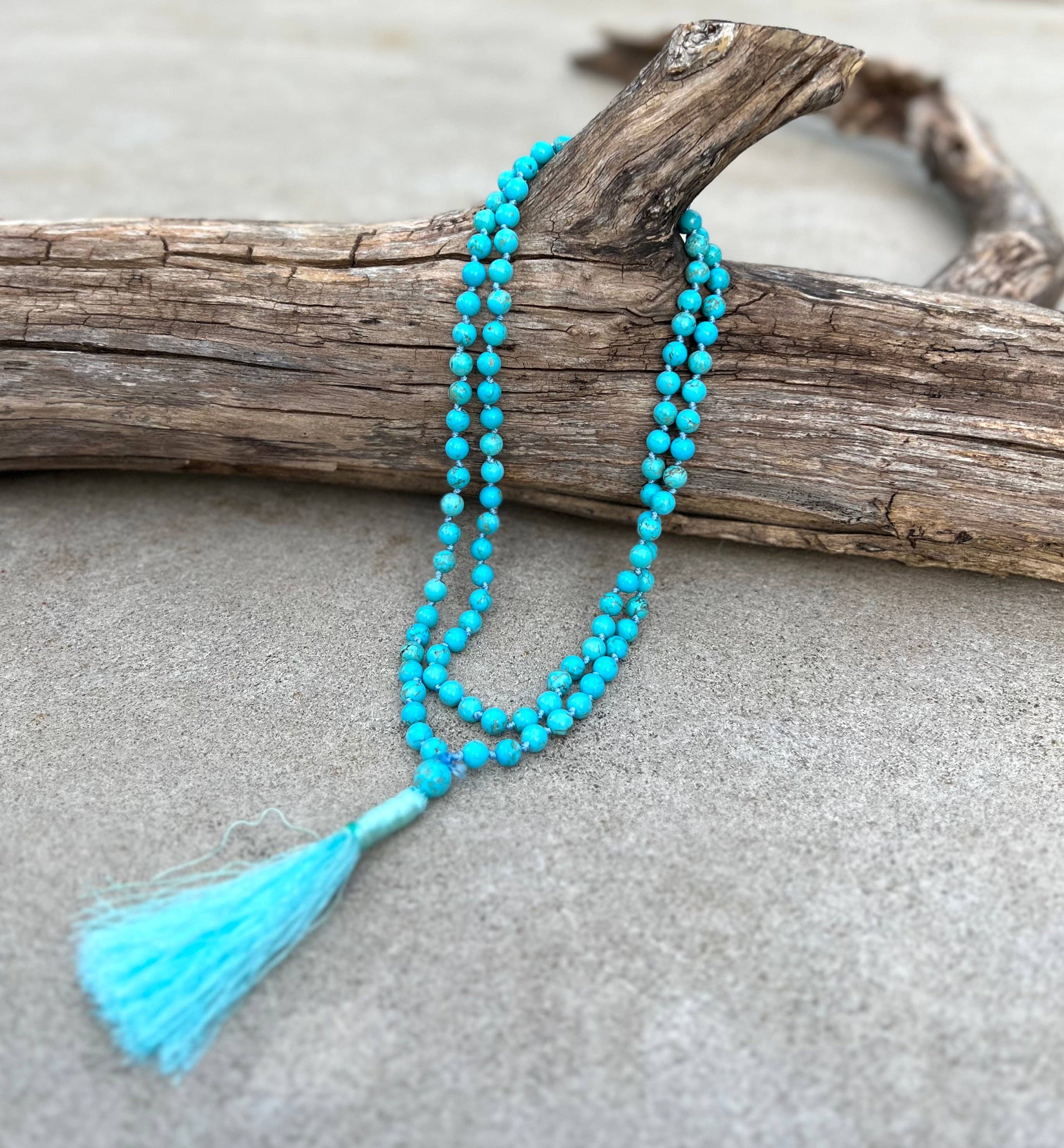 Lungta Imports – wholesale Prayer beads necklace – Tibetan Buddhist Turquoise Hand Knotted Mala, Rosary 108 Beads, Japa Mala, Meditation Mala, Mala Necklace, Free Silk Pouch10