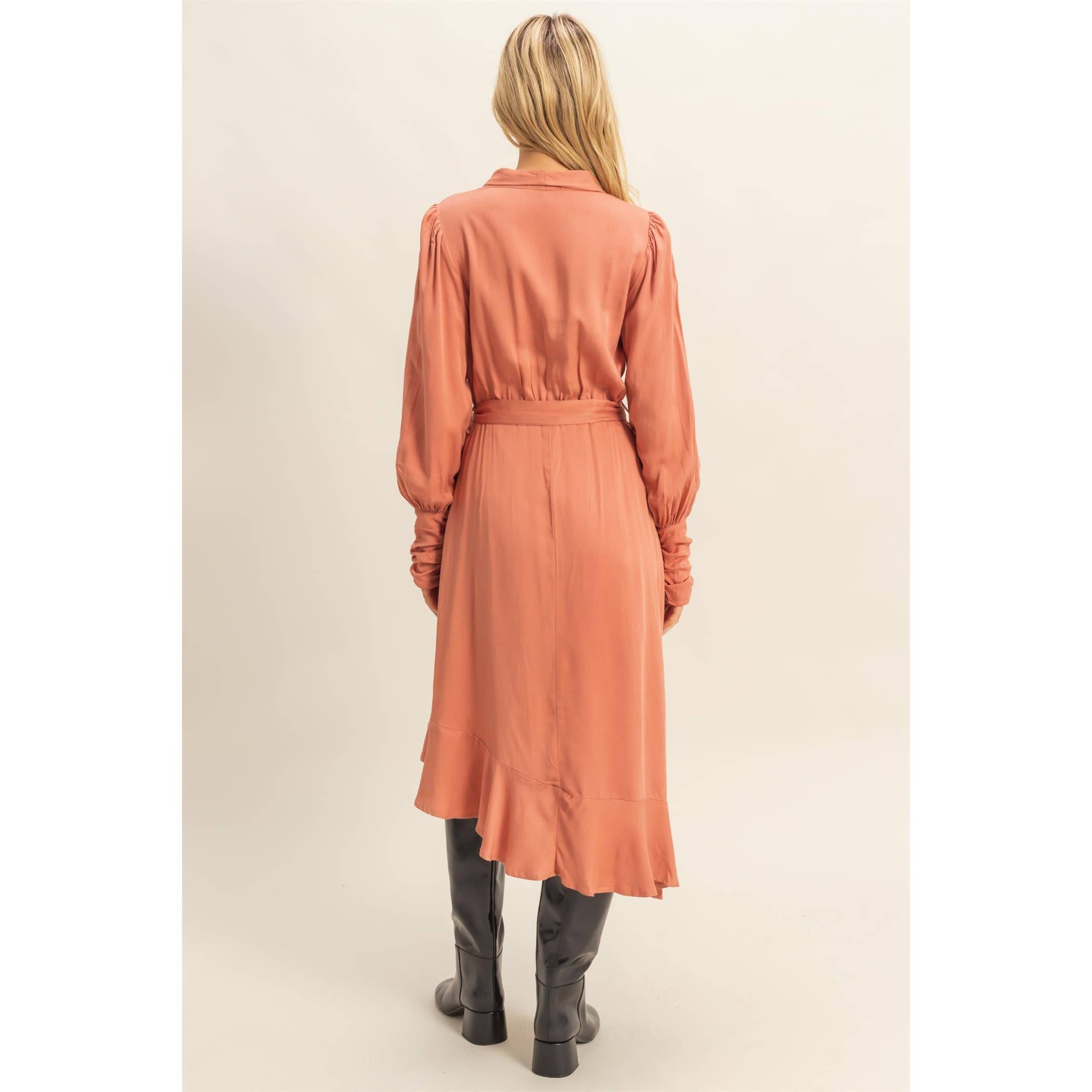 HYFVE - Venta al por mayor Vestido - Mujer - Vestido midi cruzado asimétrico2