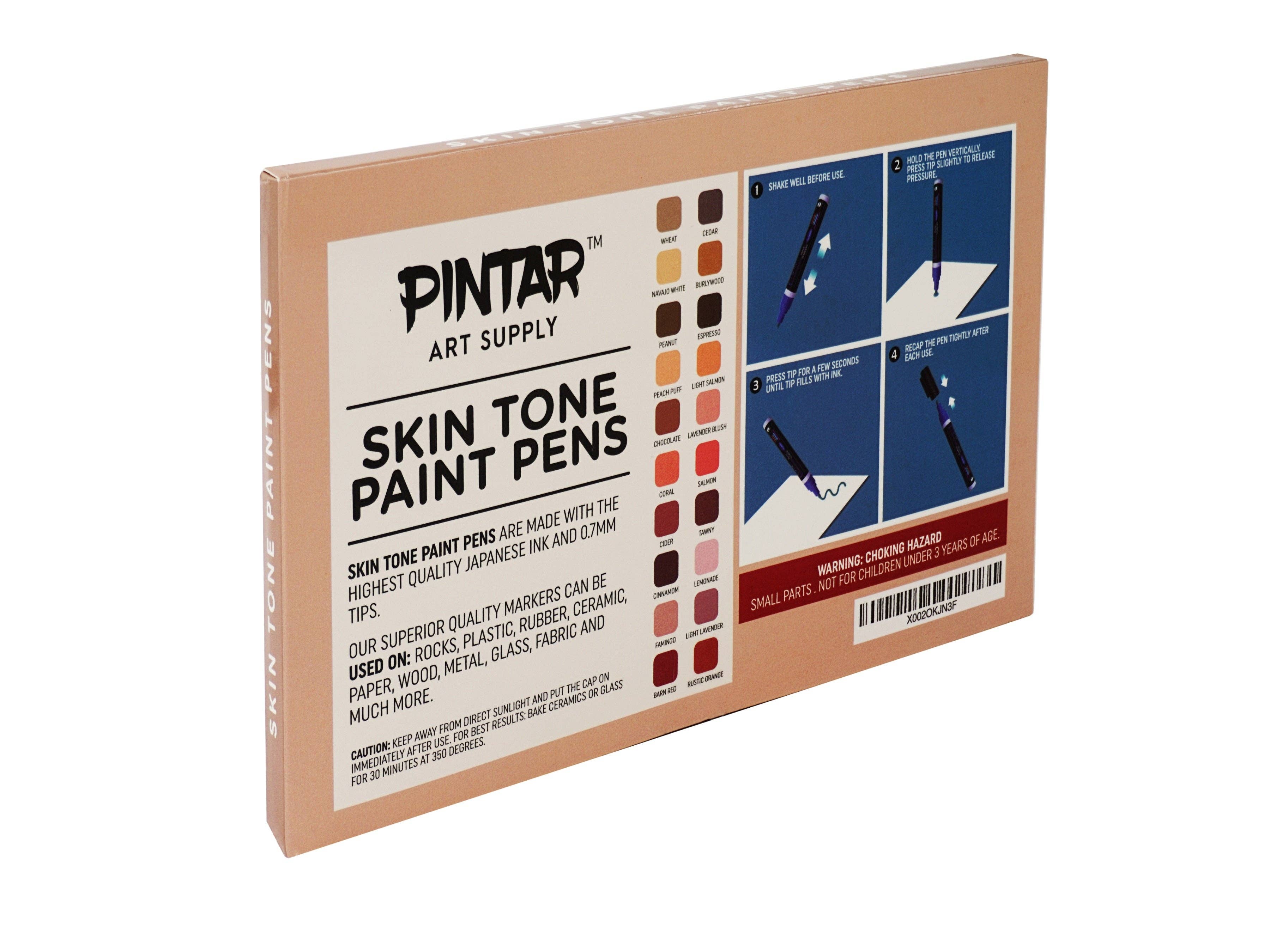 Pintar Art Supply – Großhandel Marker – Pintar 20er-Set Acrylfarben-Pinselstifte in Hauttönen mit extrafeiner 0,7 mm Spitze | Für Steine, Leinwand, Glas, Keramik, Kunststoff, Porzellan6