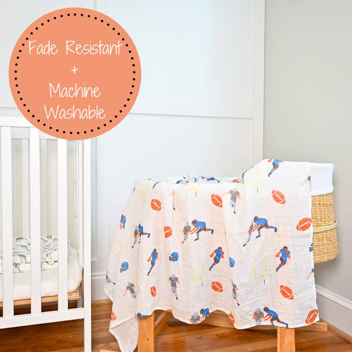 LollyBanks - Wholesale Swaddle - Baby - Touchdown Football Baby Swaddle Blanket