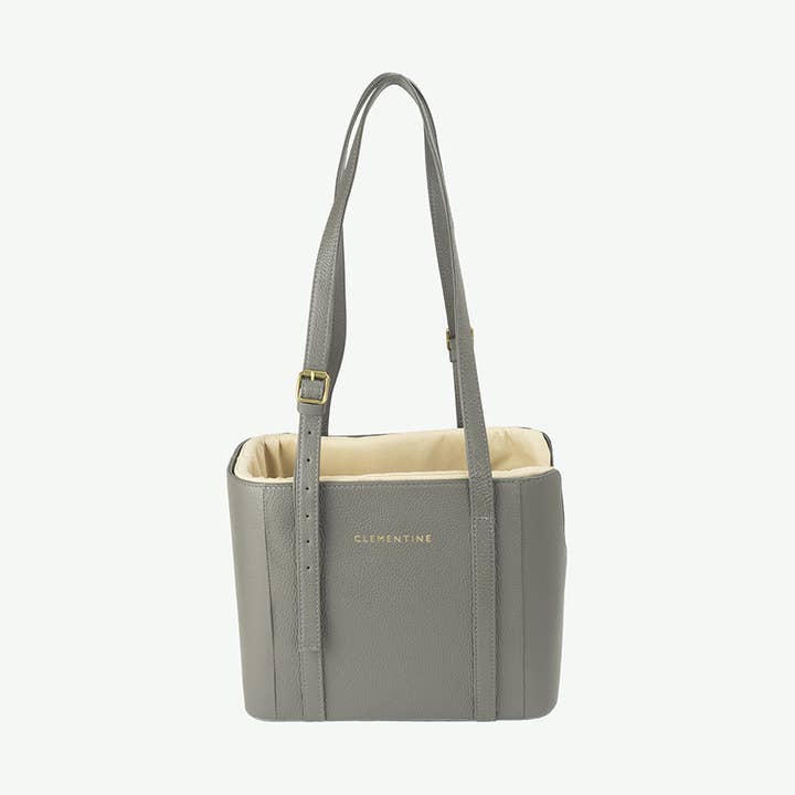 Clementine Leather Carrier - Grey, Large for wholesale by Clementine est dogs