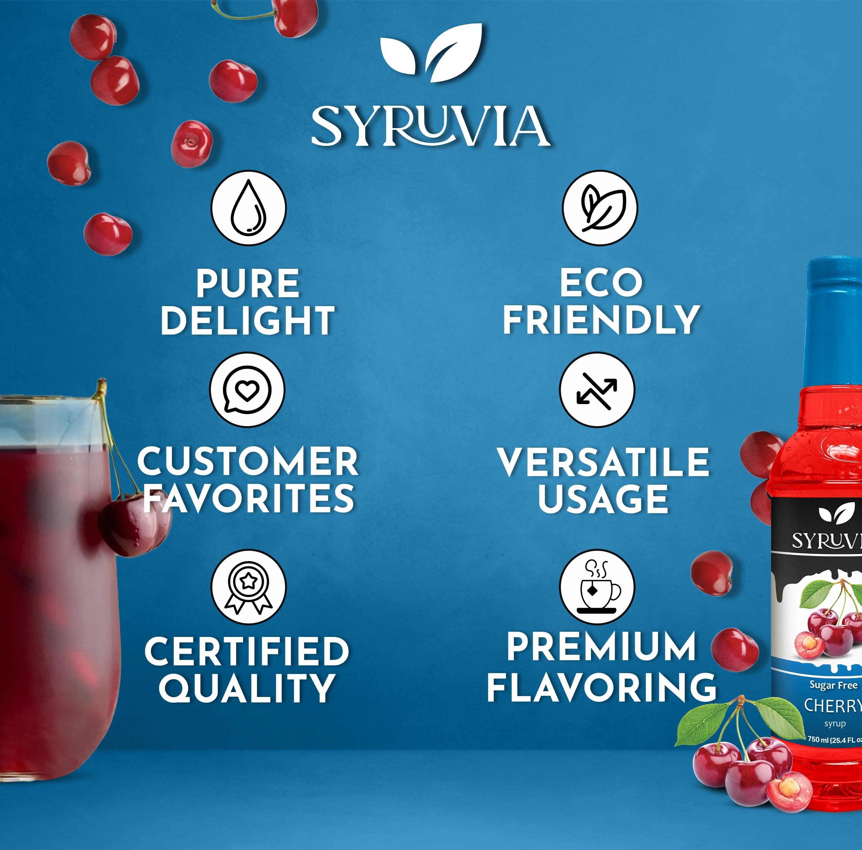 Syruvia - Wholesale Cocktail Mix/Syrup - Sugar-Free Cherry Syrup4