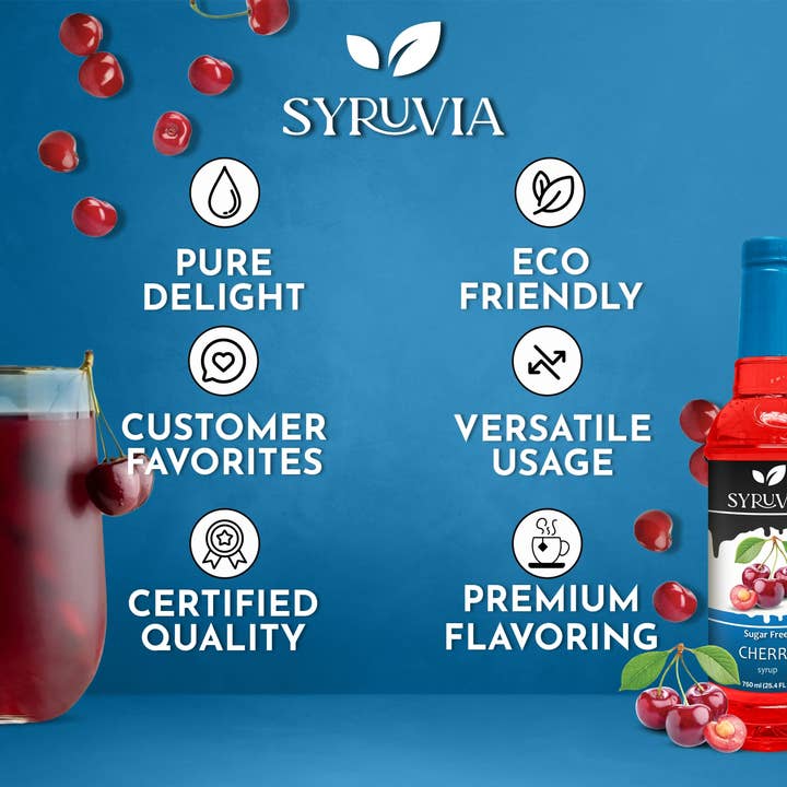 Syruvia - Wholesale Cocktail Mix/Syrup - Sugar-Free Cherry Syrup4
