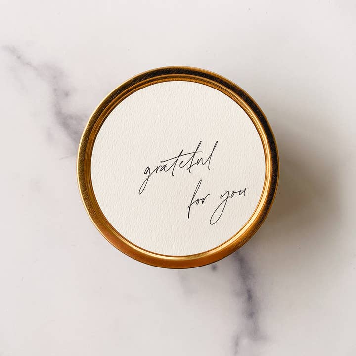 Simply Curated - Wholesale Travel Candles - "Grateful for You" - Candle Tin