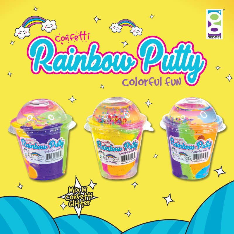 Geddes – Plasticina - Crianças por atacado – Massa Confetti Rainbow 12/exposição8