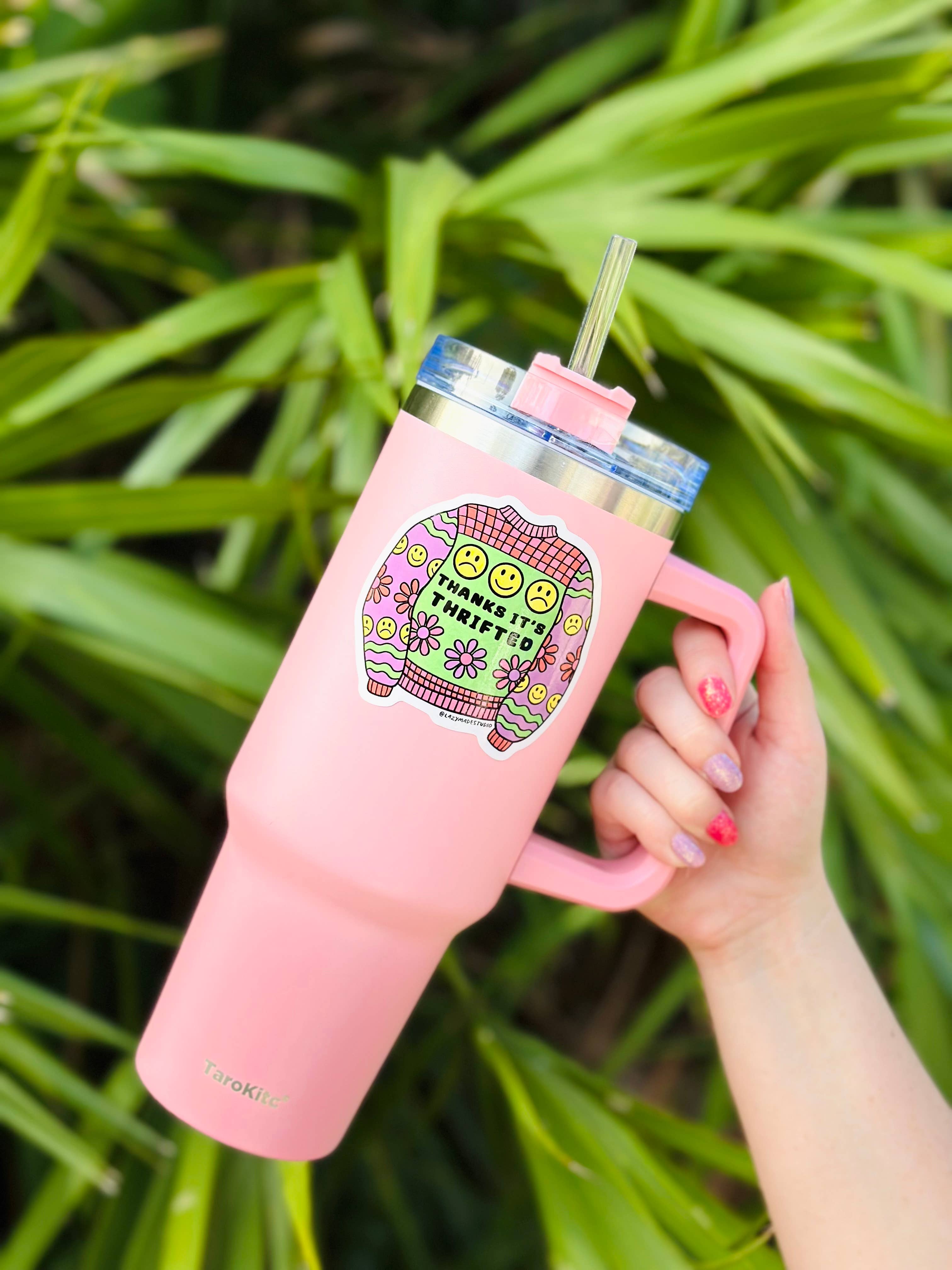 Lazy Made Studio - Wholesale Sticker - Thanks its Thrifted Waterproof Sticker1