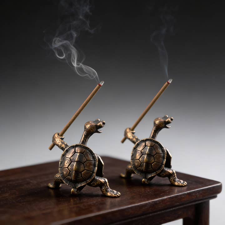 Kiyo Home - Wholesale Incense Holder - Brass Turtle Incense Holder | Incense Holder | Ocean Decor12
