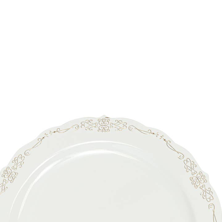 Portofino International Trading, USA - Wholesale Disposable Plate - Scalloped Edge Disposable Dinner Plate - White - Pack of 121
