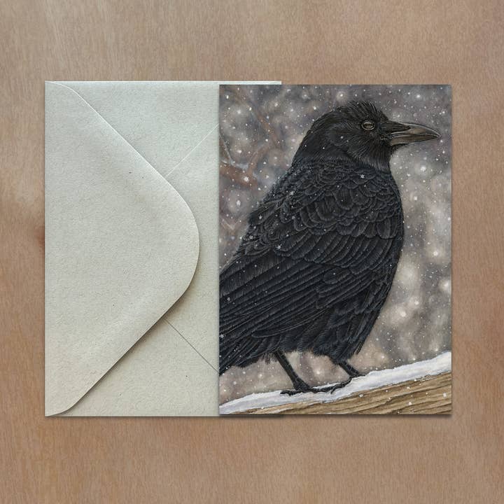 Rachael Bee Artwork - Wholesale Everyday Greeting Card - American Crow Greeting Card0