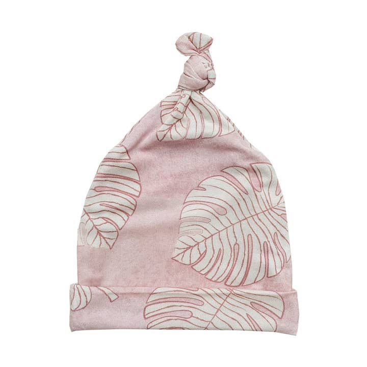 Bonnet noué Monstera Coral pour la vente par Florida Kid Co.