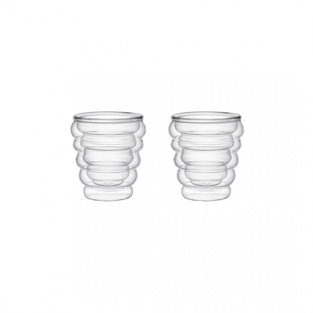 AULICA - Wholesale Coffee/Tea Cup - Double-walled espresso coffee cups wave 70ml - set of 20