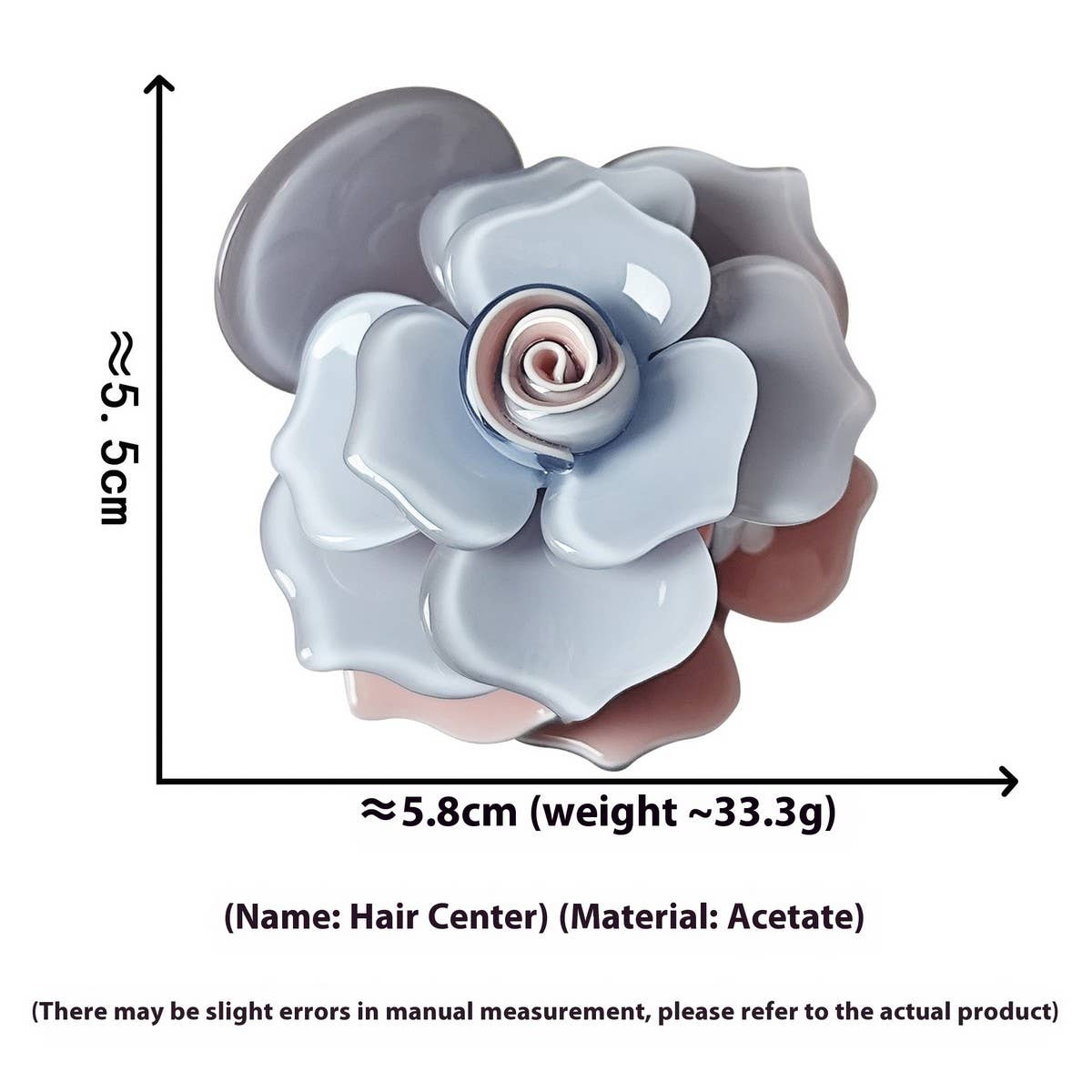 ACCITY - Wholesale Hair Clip - Women's - Rose Acetate Hair Clip - Sweet and Elegant_CWAHA071921