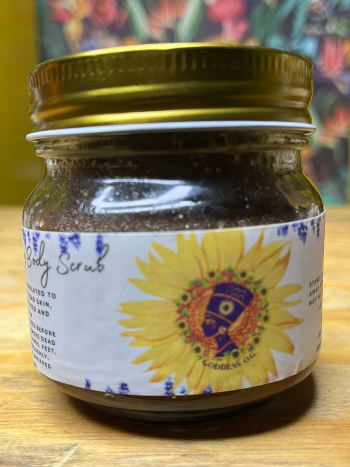 Herbal infunderes eksfolierende bodyscrub for engroshandel hos Goddess O.G. Inc