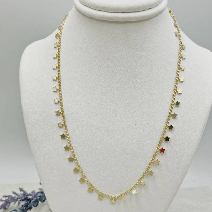 Hanging Little Stars Rolo Chain Choker for wholesale by Cherie by Cherie