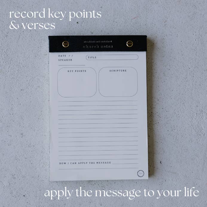 Steadfast and Sustained - Wholesale Notepad - Church Notes Notepad6