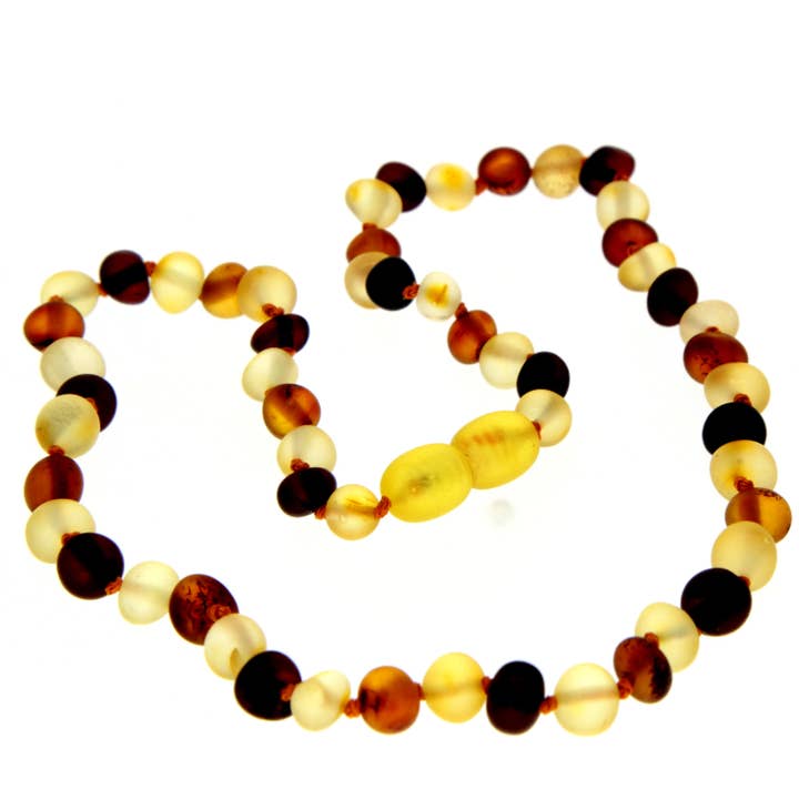SilverAmber Jewellery - Wholesale Beaded/Pearl Necklace - Genuine Baltic Amber Unpolished Raw Baroque Beaded Necklace in various colours & sizes. All beads knotted in between.