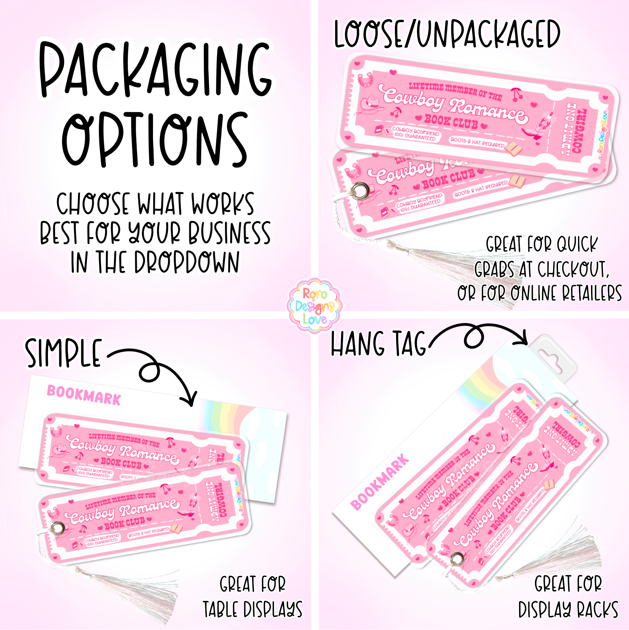 RoroDesignsLove - Wholesale Bookmark - Cowboy Romance bookmark with tassel option, book accessories1