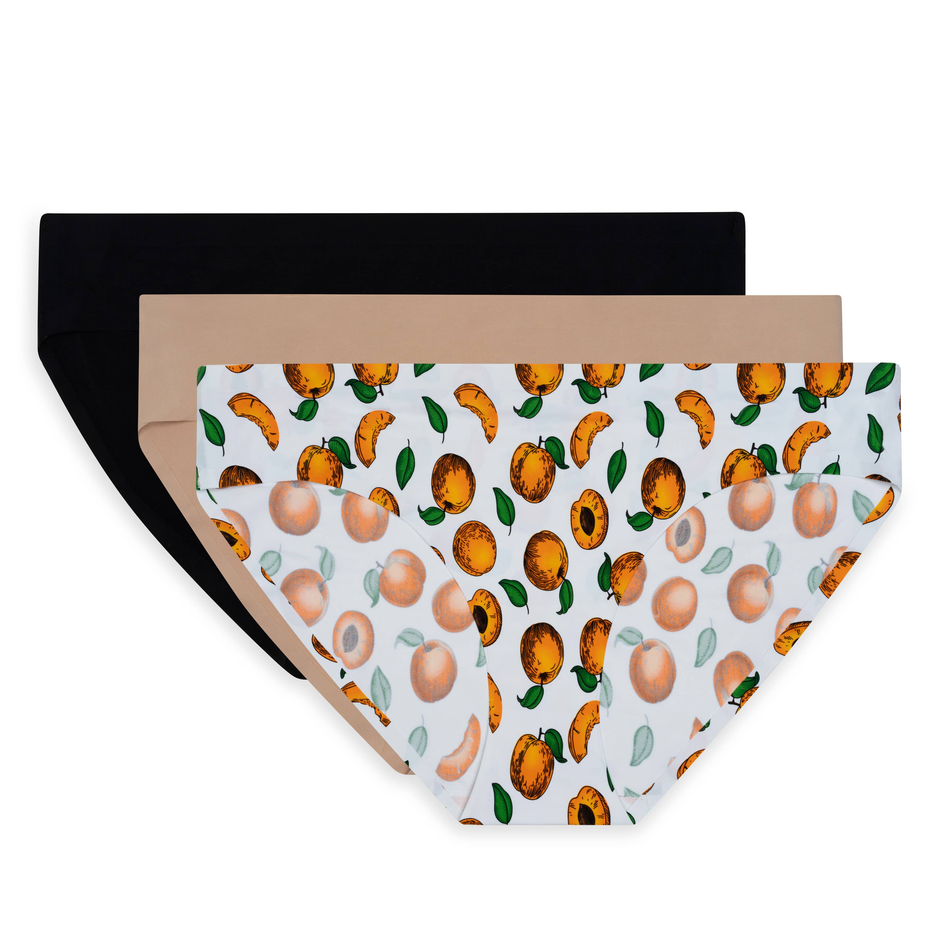 AQS Brand Inc. – wholesale Bikiniunderdel - Dam – AQS sömlös Bikini - 3 Pack Aprikos/Svart/Naken0