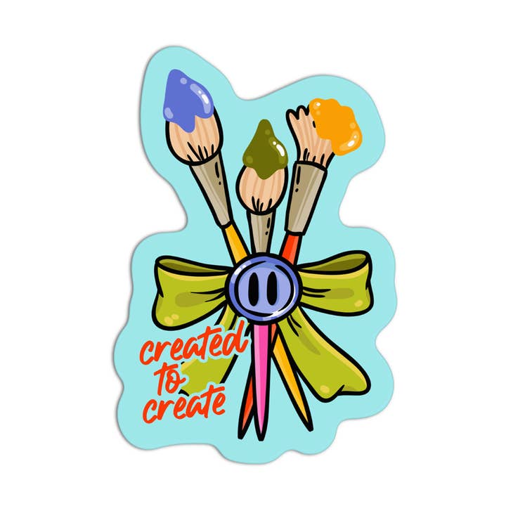 Paint Brushes Vinyl Textured Sticker for wholesale by Girls Printing House