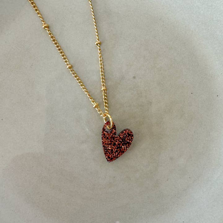 Lume Charms Festive Necklace | Heart - Chocolate for wholesale by vanMauZ
