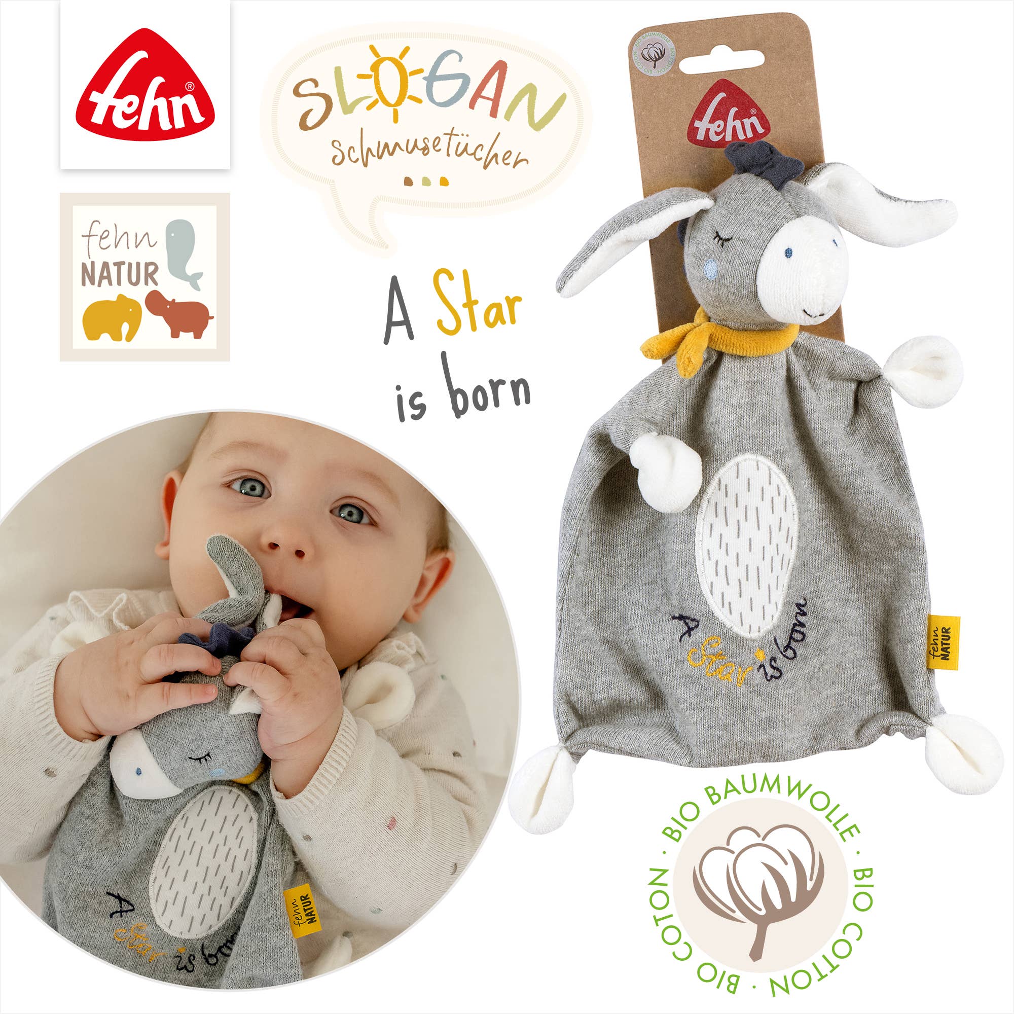 Fehn – wholesale Gosefilt - Baby – Åsnäcke ”Star” - sovhjälpmedel & kuddduk4