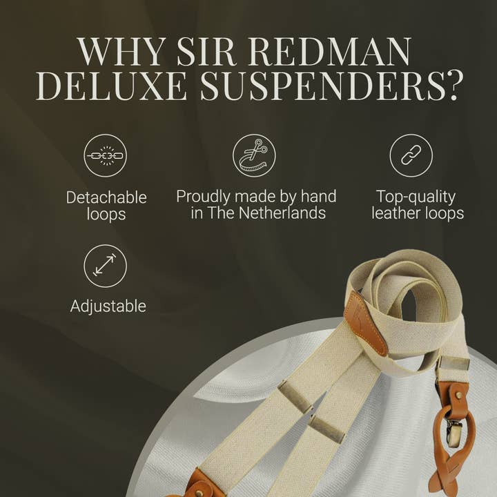 Sir Redman - Wholesale Suspenders - Men's - Sir Redman Braces Y-Model - Ecru2