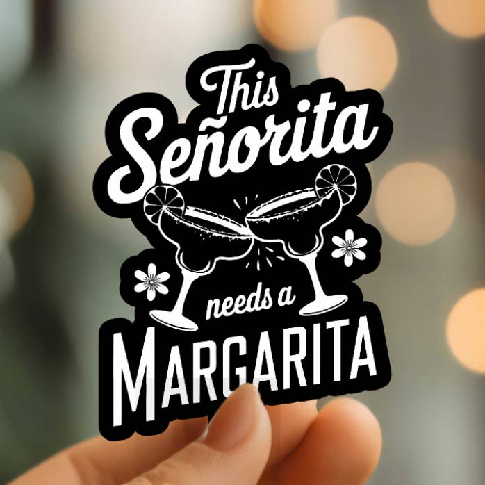 Funny Needs a Margarita Vinyl Sticker for wholesale by Mystical Monkey Toes
