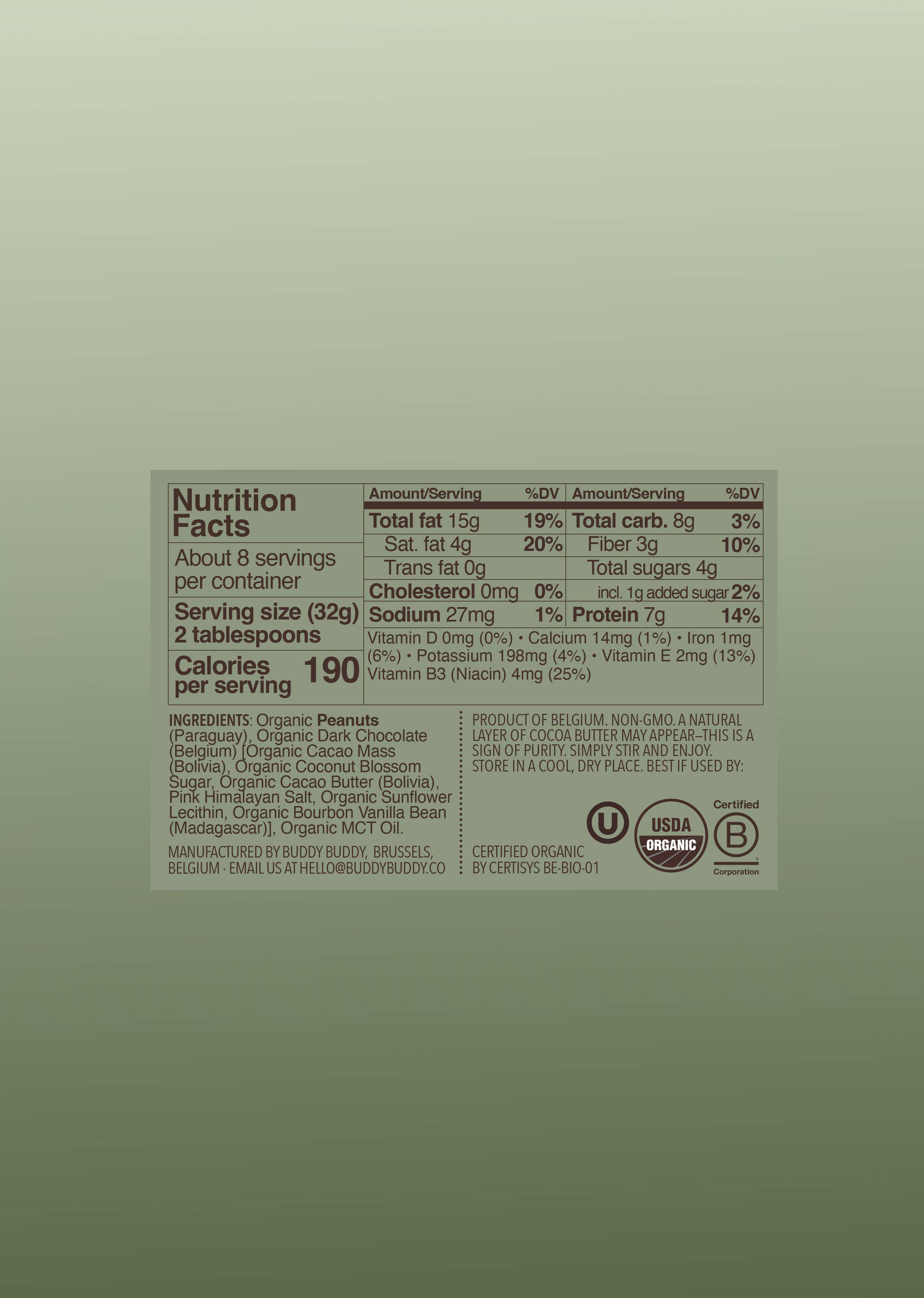 BUDDY BUDDY - Wholesale Nut Butter - Organic Peanut Cacao Nut Butter – Peanuts & Chocolate2