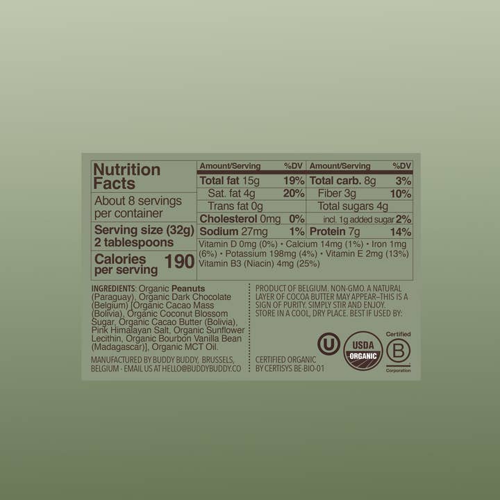 BUDDY BUDDY - Wholesale Nut Butter - Organic Peanut Cacao Nut Butter – Peanuts & Chocolate2