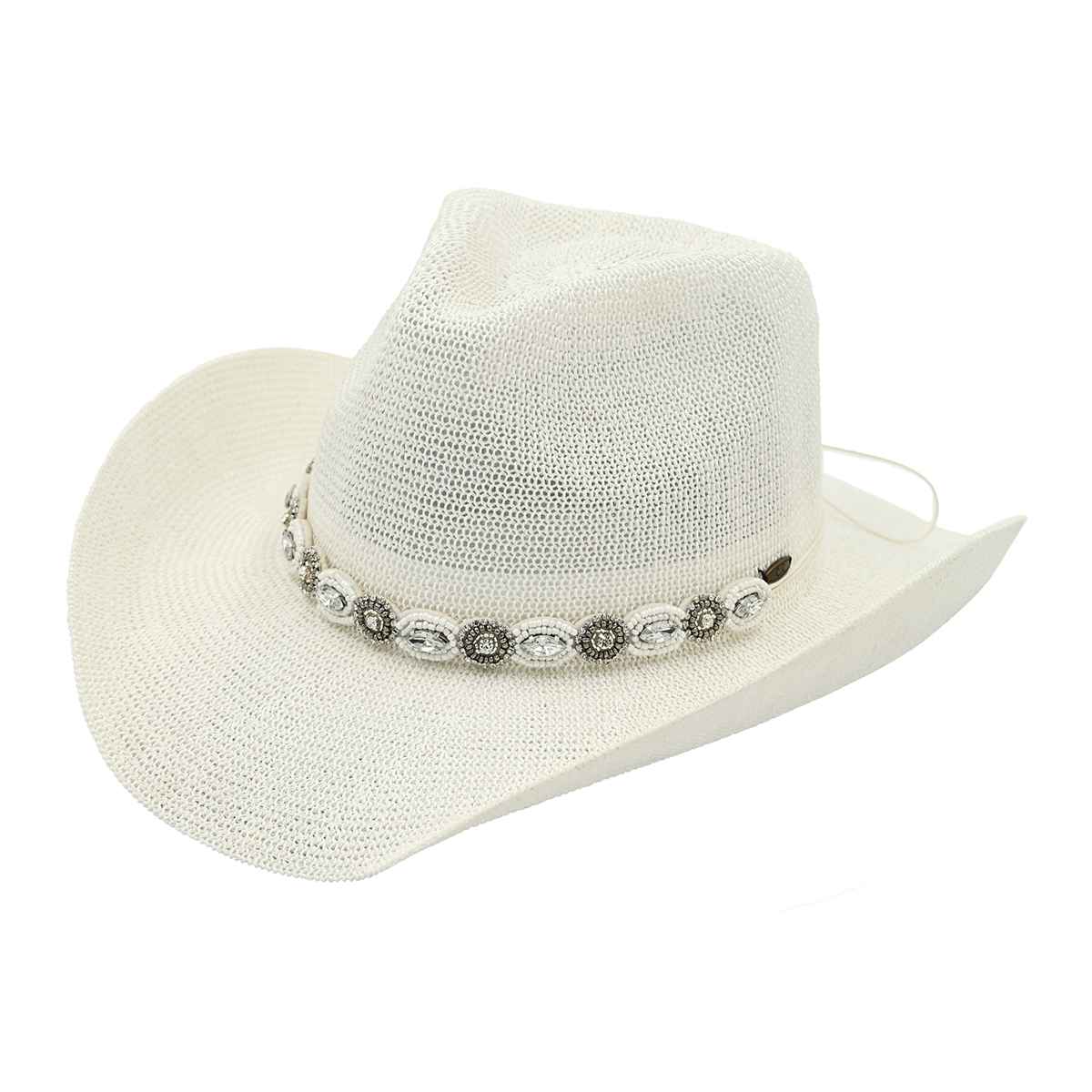 MiMi Wholesale - Wholesale Cowboy Hat - Women's - CBC08 C.C Brand Della Cowboy Hat w/ Pearl & Rhinestone1