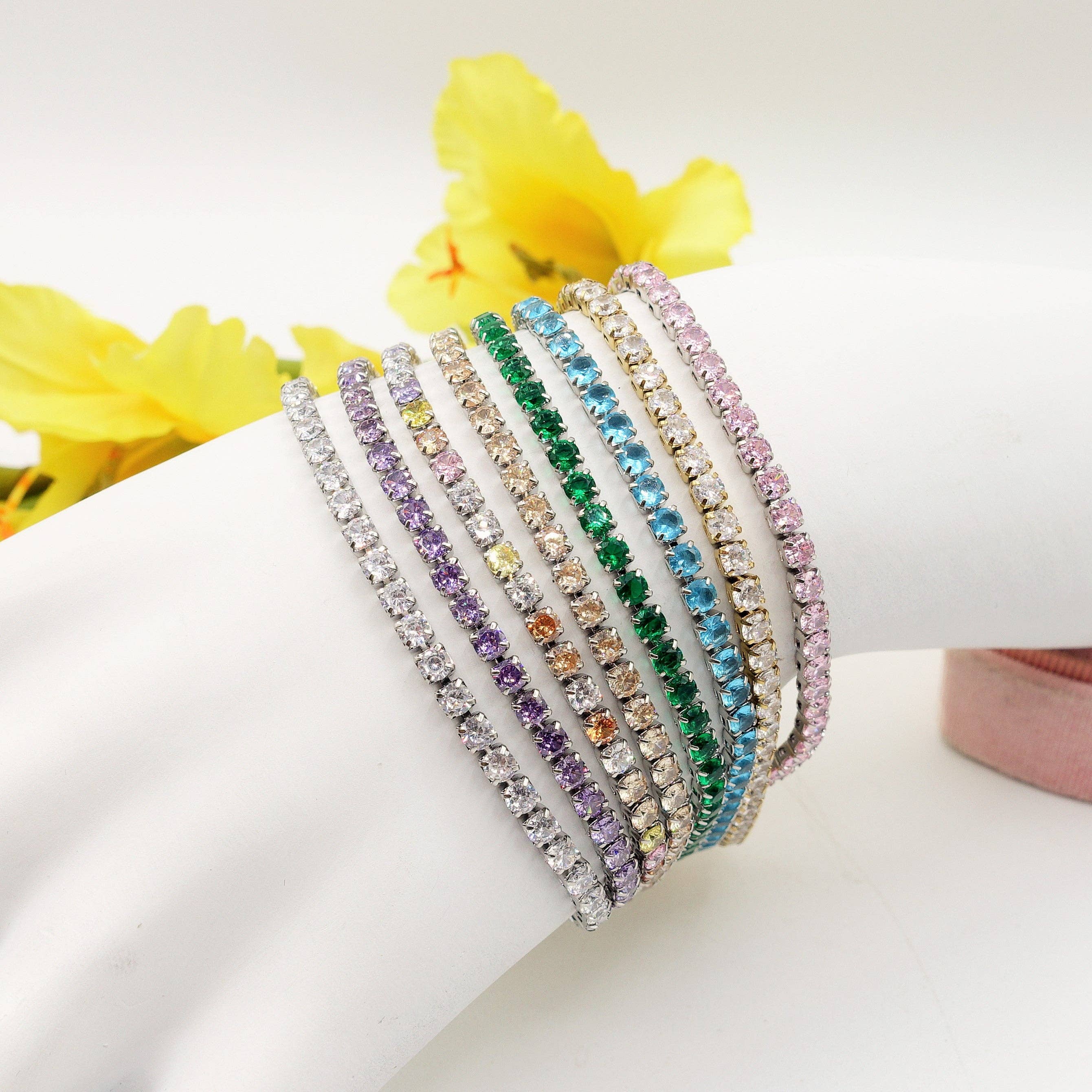 Daemon srls - Wholesale Tennisarmbanden - ALICIA ~ Tennisarmband van roestvrij staal met cubic zirconia18