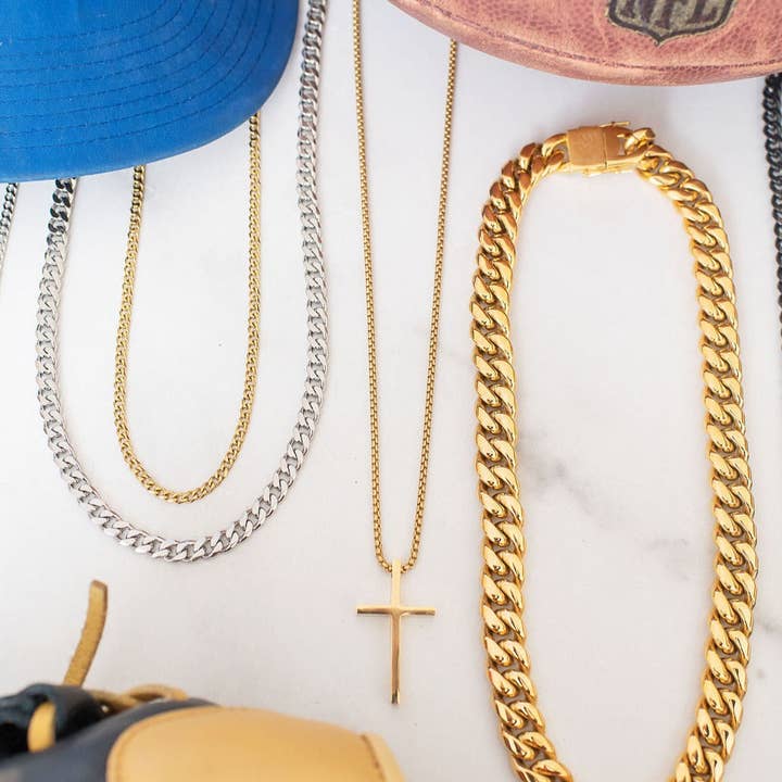 Golden Thread - Wholesale Pendant/Charm Necklace - Gold Cross Chain