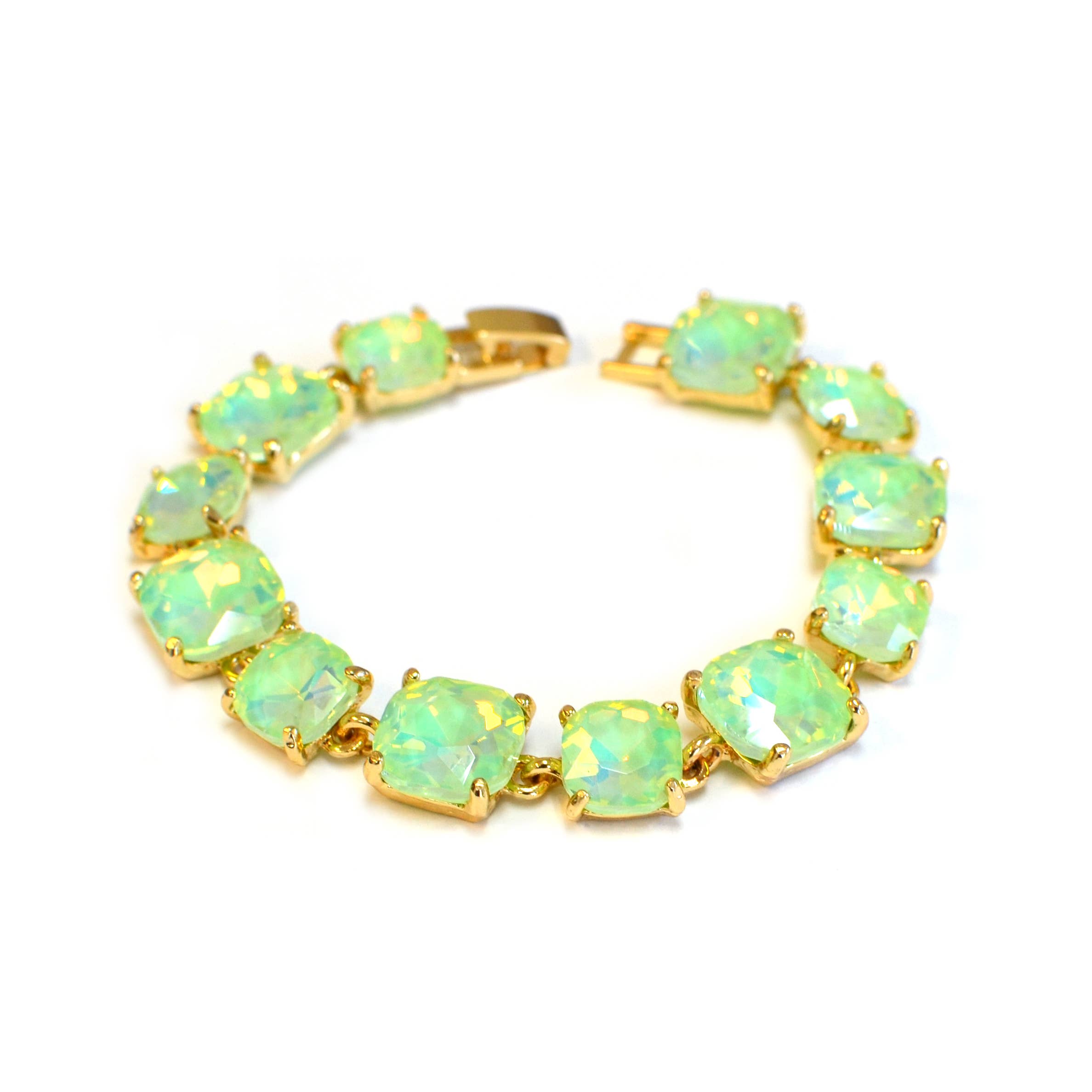 StarryNYC - Wholesale Link & Chain Bracelet - Cushion Cut Glass Crystal Linked Station Bracelet26