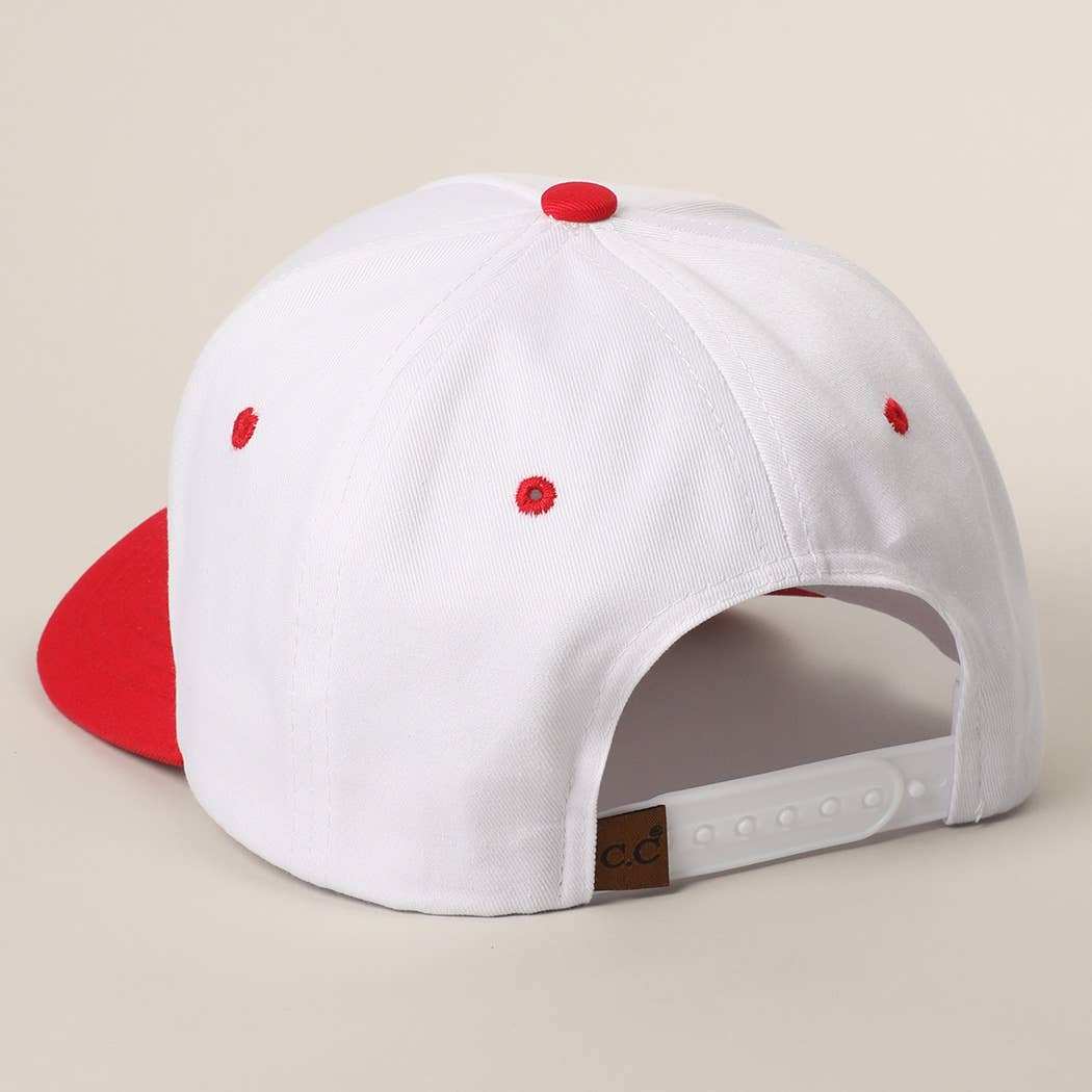 Red WEST COAST BEST COAST 3D Letter Embroidery Two-Tone Trucker  for wholesale on Faire4