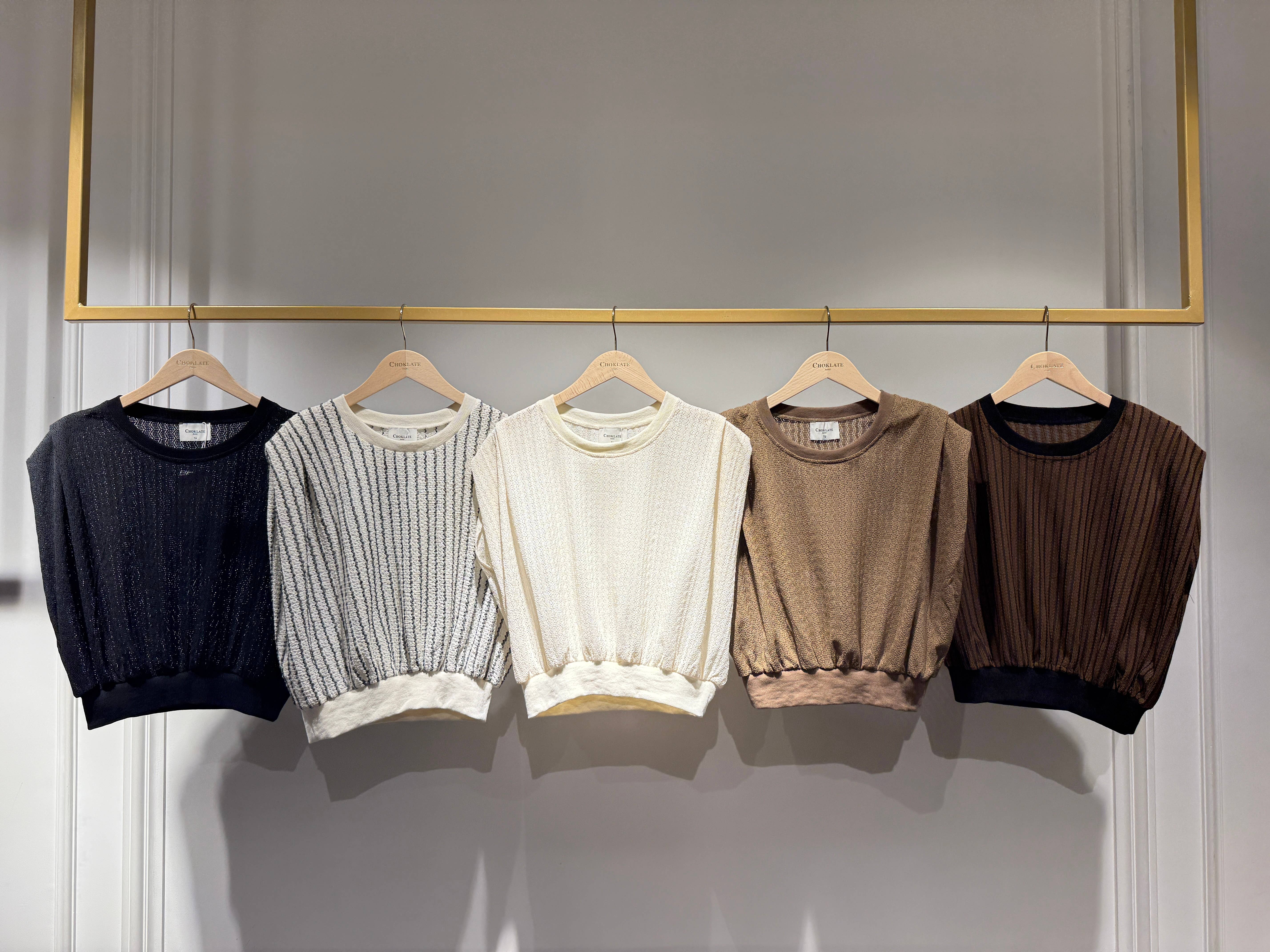 CHOKLATE PARIS - Vente Haut en maille – femme - T-shirt Alizée décontracté en maille - CK08203-217