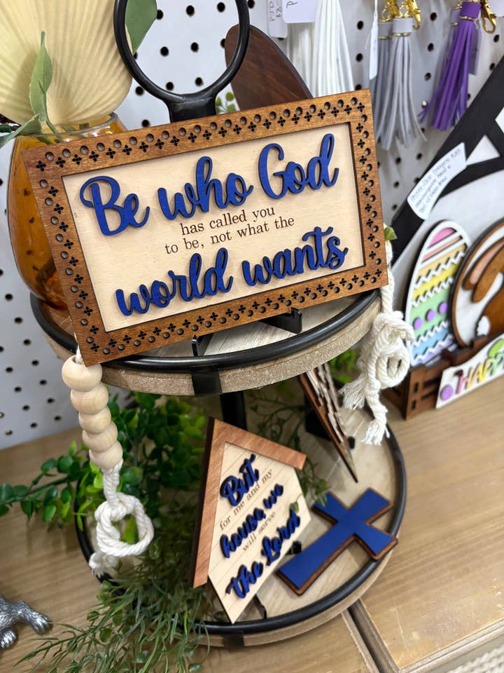 Walk By Faith Tiered Tray Sign Set for wholesale by PepperJack Designs