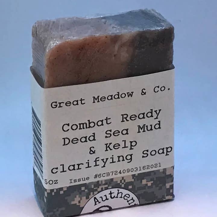 Combat Ready Dead Sea mud and Kelp soap for wholesale by Great Meadow & Co