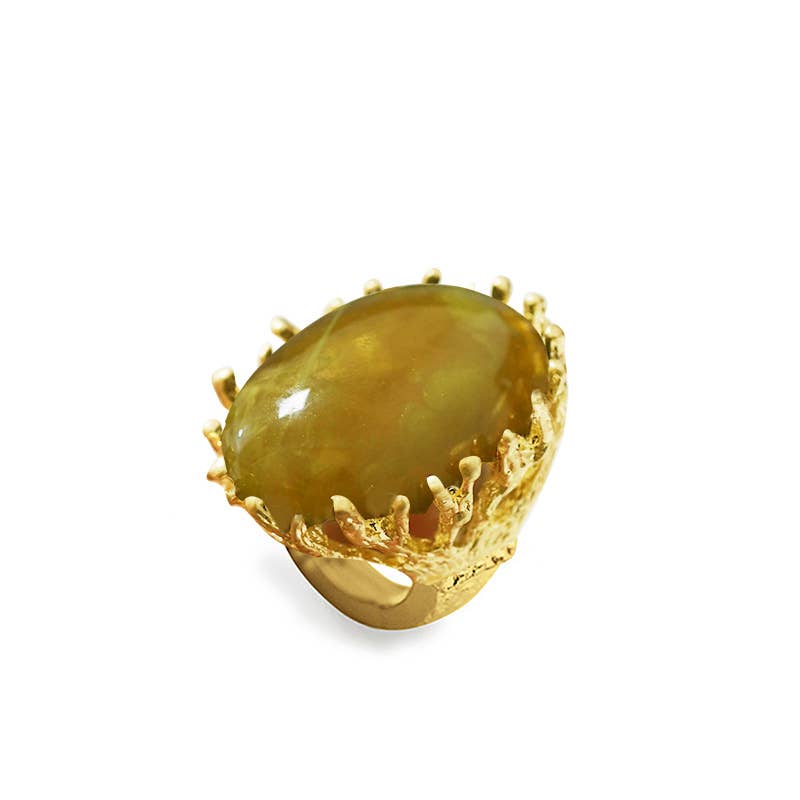 AMORINO SRL – wholesale Single stone/solitaire ring – LARGE ELASTIC CORAL RING WITH RESIN STONE1