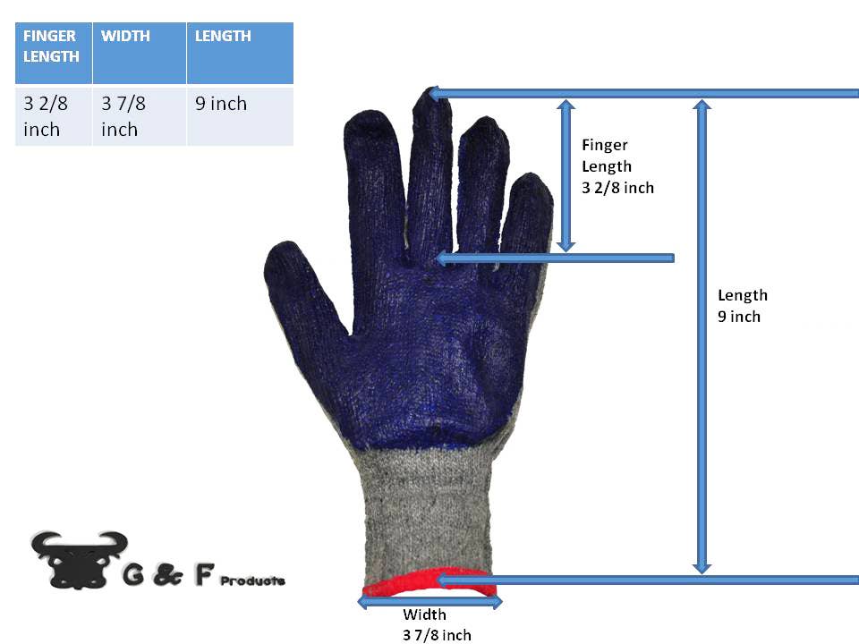 G & F Products - Wholesale Gloves – Unisex - Latex Dipped Work Gloves, 10 pair pack3